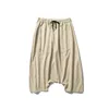 2023 Uomini di estate Plus Size Casual Harem Pants Vintage allentato Cott lino pantaloni larghi del piedino degli uomini pantaloni elastici in vita Pantales F7Np #