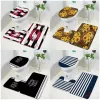 Mattor Flower Rands Bath Mat Set Creative Sunflower Leopard Anchor Red Lips Modern Badrumdekor Dörrmatta Nonslip Toalettskyddsmattor