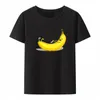 banana Sock Graphic Print T-shirt Funny Tee Style Casual Clothes Men Clothing Loose Camisa Street Fi Breathable Short-sleev 534i#