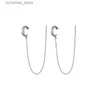 Ear Cuff Ear Cuff Silver Korean Simple Earchains Earbone Clip Earrings Womens Fashion Wedding Party Jewelry Gifts Y240326