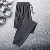 2024 Men's Loose Straight Casual Pants Men's Ice Silk Quick Drying Pants Zippered Pocket Work Pants Large Size Jogging 8XL L69j#