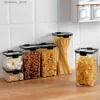 عبوات الطعام CaniSters 2-4 قابلة للتكديس صناديق تخزين الطعام الأكريليك الصناديق المطبخ البلاستيك صناديق المعكرونة الأمطار تخزين خزانات الشفافة مختومة العلب QualityL24326