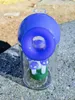 6 Inches Blue Capsule Mushroom Perc Premium Quality Water Pipe Hookah Bubbler Bong with 14mm Bowl