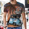 T-shirts pour hommes Tops T-shirts pour hommes Vintage Car Design Harajuku Sportswear 2022 Nouveau Short Slve Luxe Mode Chaud O Cou Survêtement Strt Ts T240325