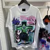 Luxur Designer T -shirt manches courtes en coton kort ärm topp high street retro helvete hiphop tendans nouveau respirant tous les jours col rond rappe sommar