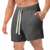 Czarne szorty mężczyźni solidne sportowe letnie szorty plażowe sznurki sportowe szorty z kieszeniami pończocha skarpet G67x#
