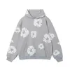 Nieuwe bloemen hoodie denim teers trainingspak ontwerper luxe heren denim outfit sweatshirt sweatsuit rapper hoodie dames bijpassende set trendy damesoutfits streetwear