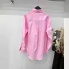 Blusas femininas camisas designer 2024 início da primavera novo algodão solto e simples versátil cor sólida temperamento menina estilo preguiçoso camisa VIIG