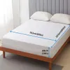 1 housse imperméable entièrement fermée à 6 côtés avec fermeture éclair (sans taie d'oreiller), protège-matelas anti-poussière, drap-housse de couleur unie avec poche pour lit double