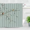 Tende da doccia Scenario in stile cinese Set di tende Fiori Uccelli Cigno Paesaggio Moderno Tessuto impermeabile Decorazioni per il bagno di casa Bagno