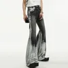 Fewq Patchwork Herren Jeans Persality Ctrast Farbe Taschen Männliche Denim Light Flare Hosen Amerikanischer Stil Frühling Neue 24X6122 M3vU #