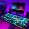 Almohadillas Alfombrilla de ratón grande Gaming Backlight Computer Mat Luminoso Anime Accesorios Rgb Super DBZ con protector de escritorio de alambre Deskpad PC Gamer