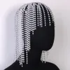 Mode Pearl Tassel Headpiece Cap Bröllop hårtillbehör indiska smycken elegant brudhuvudkedja hatt kvinnor prom 240311