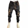 comfortable Men Trousers Stylish Printed Baggy Lg Pants for Men with Reinforced Pockets Elastic Waist Versatile for Sportswear d2zS#