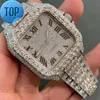 Relógio masculino Bustdown Moissanite Diamond com gelo Moissanite Hip Hop para rappers