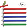 Perches 5Pcs Wooden Bird Perches Roughsurfaced Parrot Bird Cage Chewing Toy Perch Stand for Beak Feet Grinding Nails Trimmed C42