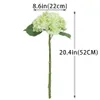 Green Artificial Hortensia Fleurs Branches Décoration Arrangement de mariage Fleurs d'hydratange comme un vrai décor Bouquet de mariée 3pcs 240318