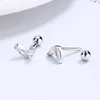 Hoop Huggie 2PC petites boucles d'oreilles en acier inoxydable adaptées aux femmes pendentif en cristal boîte en carton bijoux perforés 24326