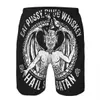 Satanism 63 Eat Pussy Whisky Hail Satan Men's Beach Shorts fitn snabbtorkande baddräkt rolig gata kul 3D shorts h6yw#