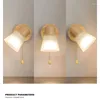 ウォールランプ北欧ガラスランプベッドルームベッドサイドバスルームキッチンリビングルームデコレーションモダンウッドLED照明器具
