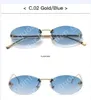 Fashion designer sunglasses for both men and women, simple daily leisure metal rimless glasses resolve strict and stale jobs better younger physical taste windy June