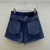 Damesshorts Designermerk Lente/Zomer Nieuw MIU Hoge taille Afslanken Dagelijks woon-werkverkeer Eenvoudig en veelzijdig Oude meisjesstijl Denim 2504