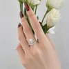 Cluster Rings Real S925 Silver Women Shell Pearl Crown Ring Lady High Carbon Diamond 5A Zircon Original Design Luxury Jewelry Girl Gift
