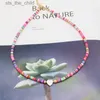 Sautoirs à la mode Boho naturel coeur coquille collier de perles 4mm coloré polymère argile pendentif collier à la main plage femmes bijoux cadeauC24326