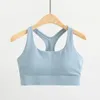 Yoga Outfit LU Dos Crochet Fermeture High Impact Sports Bras Gym Porter Femmes Couverture Complète Sans Fil Rembourré Fitness Débardeurs D'entraînement