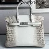 Sacs de l'Himalaya pour femmes Bkns Sac à main en cuir de crocodile avec diamant et quincaillerie en or 5a Boucle en diamant faite à la main en cuir véritableSHJOHYPK