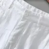 Pure Linen Shorts för män 2023 Sommaren Ny FI Solid White Loose Holiday Shorts Man Casual Plus Size Butt Fly Short Pants 16Vp#