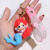 Princess Mermaid Anime Cartoon Cartoant keychain حامل سيارة كيرينج الهاتف المحمول معلقة المجوهرات هدايا الأطفال