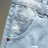 Zomer Nieuwe Fi Heren Denim Shorts Lichtblauw Persalized Patch Straat Hip Hop Gedragen Jeugd Korte Jeans W2PV #