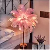 Table Lamps Feather Design Led Lamp For Kids - Battery-Powered Portable Ideal Bedroom Decor All Ocns Drop Delivery Otx53