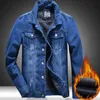 winter Men's Denim Jacket Thicken Fleece Warm Coats Fi Classic Lapel Slim Biker Jeans Jacket Outwear Male Brand Clothing g2xJ#