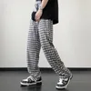 2023 Jeunes Streetwear Black Plaid Hommes Joggers Sarouel Droit Pantalon Hip Hop Y2gV #