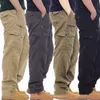 cott Pantalones de carga Hombres Monos Ejército Estilo militar Entrenamiento táctico Pantalones rectos Outwear Casual Multi bolsillo Pantalones holgados Y2BH #