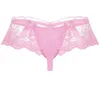 Lingerie masculina renda sissy roupa interior ver através de bowknot sexy cuecas calcinha cintura baixa aberta protuberância bolsa tangas cuecas femininas 0396725334