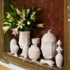 Vases Nordique abstrait visage à facettes en céramique blanc Vase Vases à fleurs décor à la maison plante pot de fleurs mode Vase à fleurs pour la maison mariage
