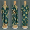 Etniska kläder plus storlek afrikanska klänningar för kvinnor 2024 Summer Elegant Africa 3/4 Sleeve Polyester Long Maxi Dress Muslim Fashion Abaya