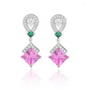 Boucles d'oreilles EYER de luxe pour femmes, bijoux colorés en zircone cubique, goutte d'eau, accessoires pour robe de soirée de mariage, 2024