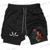 Men's Shorts Running GYM Anime Shorts Men Fitness Training 2 in 1 Compression Shorts Quick Dry Workout Jogging Double Deck Summer Men Shorts T240325