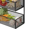 Кухонное хранилище, минималистичный подвесной стеллаж для фруктов, держатель, корзина для шкафа, черный фермерский дом