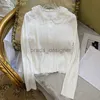 Дизайнерские женские свитера Miui Белая вязаная рубашка с крючковатым воротником ручной работы Тонкий ледяной шелковый кардиган Пальто Универсальный топ с длинными рукавами Весенний новый стиль