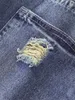 Calças masculinas retas N-stretch Cott Casual Fi Denim rasgadas desgastadas Bleach W Jeans com bloco de cores K7gA #