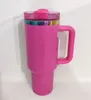 Стаканы на 40 унций с логотипом L, красочная чашка с силиконовой ручкой, мерцающие чашки, дорожные автомобильные кружки, бутылки с водой