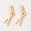 Boucles d'oreilles jambe drôle pour femmes et filles, breloques en métal en alliage de couleur or attrayantes, bijoux de fête, accessoires Pendiente