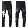 Mode heren gescheurd noodlijdende print borduurgaal jeans mode denim broek #871 870 881 808 817i,