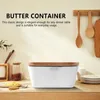 Bouteilles de stockage-beurrier boîte à beurre conteneur avec couvercle en bois outil domestique utile 250ML conservation multifonction