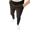 Beliebte Männer Hosen Mittlere Taille Wable Slim Fit Mid Rise Bleistift Hosen Haut-touch Lg Hosen für Büro 996u #